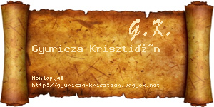 Gyuricza Krisztián névjegykártya